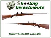 Ruger 77 Red Pad 338 Custom 26in Exc Cond Img-1