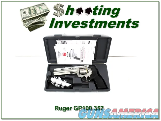  Ruger GP-100 Stainless 357 Mag 6in in case with scope