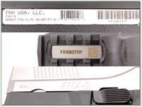 FN FNX-9 9mm unfired Night Sights in case 3 magazines!
