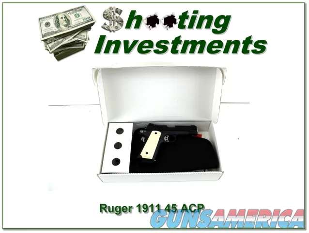  Ruger 1911 45 ACP ivory grips ANIB