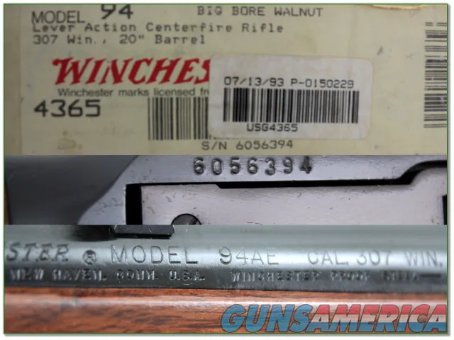 Winchester 94 AE Big Bore RARE 307 Win unfired in box!