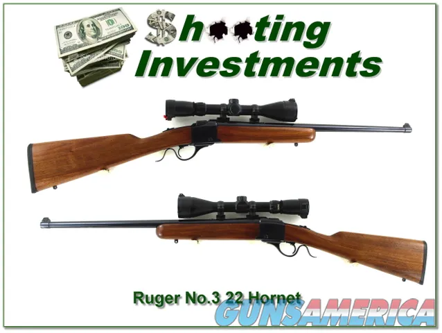 Ruger No.3 pre-warning 22 Hornet w Sightron 3-12 Img-1
