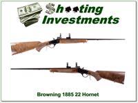 Browning 1885 Low Wall in 22 Hornet Ext Cond Img-1