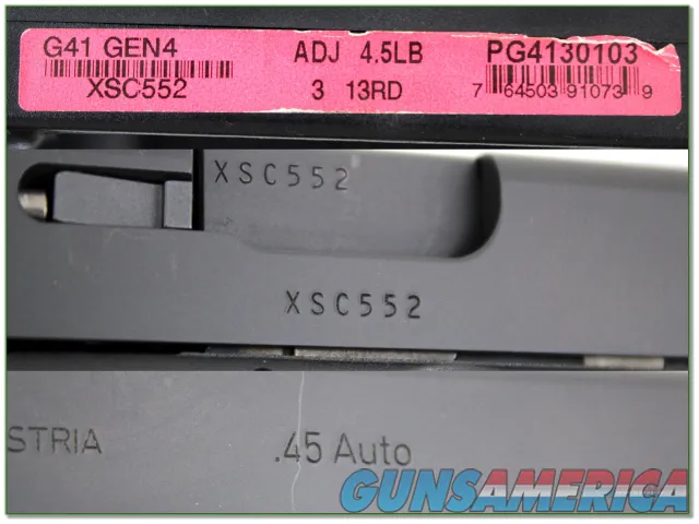 Glock 41 Gen 4 G42 45 ACP in case