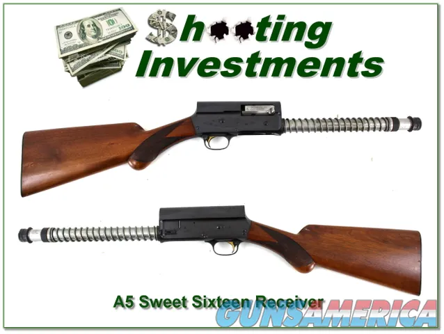 Browning A5 Sweet Sixteen Receiver and stock Belgium 1957 made Img-1