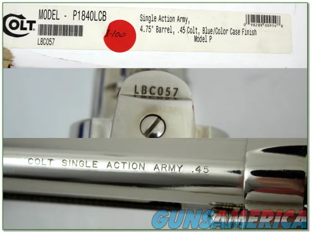 Colt SAA 45 LC Long Branch Colt one of 300 unfired in box!