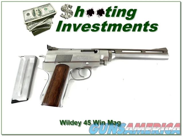 Wildey pistol stainless10in in 45 Winchester Magnum 3 mags Img-1