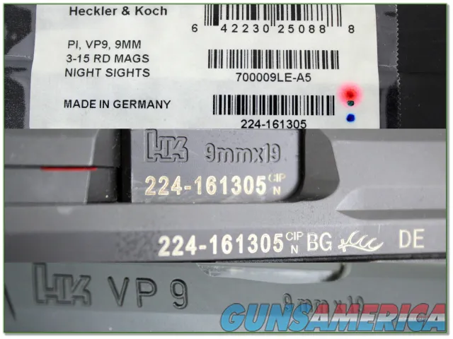 Heckler & Koch H&K VP9 9mm New in Case Img-4