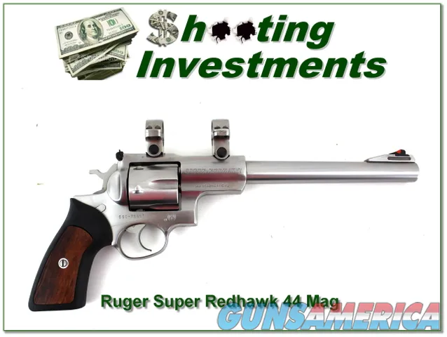 Ruger Super Redhawk Stainless 9.5in 44 Mag with rings