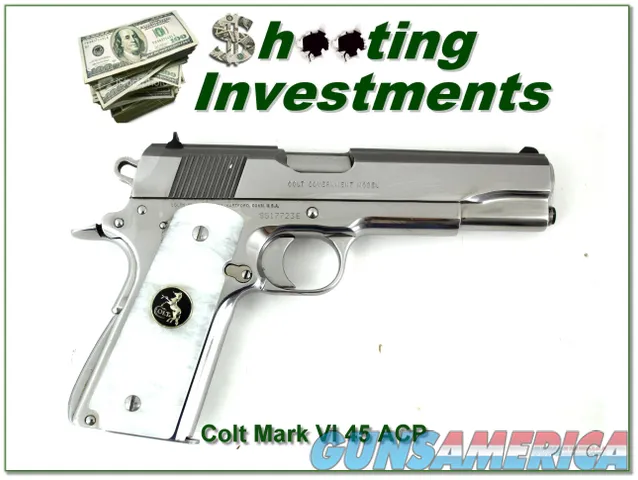 Colt MK IV 1911 Government polished nickel 45 ACP Img-1