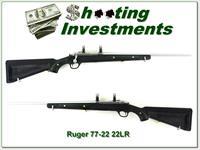 Ruger 77/22 22 LR Skeleton Zytel stock Green Inserts Exc Cond!