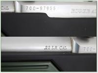 Ruger 77/22 22 LR Skeleton Zytel stock Green Inserts Exc Cond!