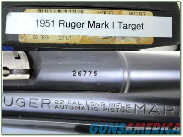 Ruger Mark 1 target 7in 22LR made in 1951 Exc Cond Img-4