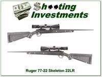 Ruger 77/22 Skeleton Zytel stock green insert Nikon scope Img-1