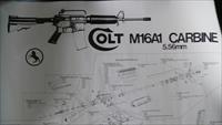 Vintage COLT M16A1 Carbine Poster factory Part No. 91962 Pre- M4