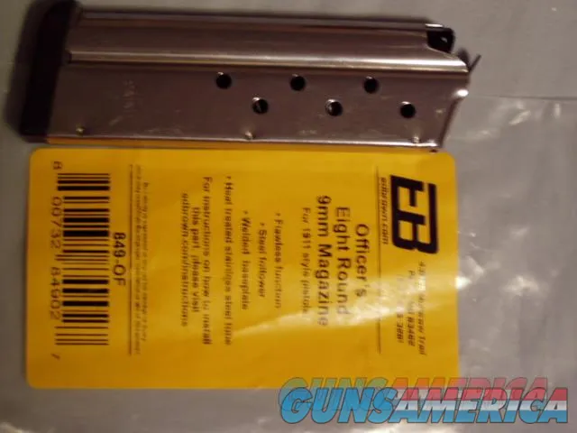 NEW ED BROWN OFFICERS 9MM 8 ROUND MAGAZINE WITH BUMPER PAD INSTALLED