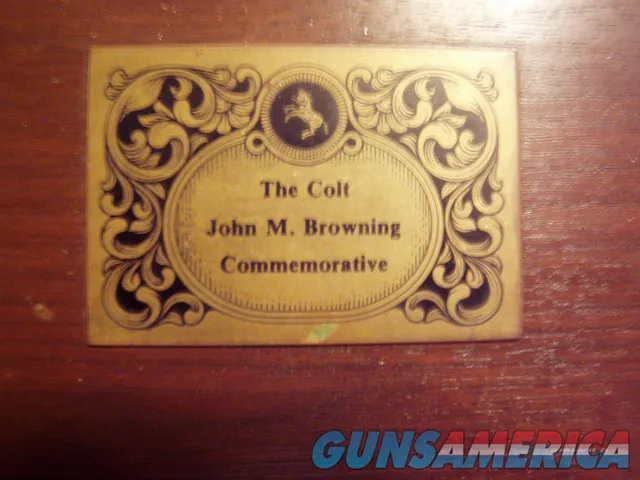 COLT JOHN M  BROWNING COMMEMORATIVE
