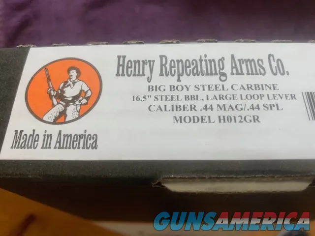 Henry Big Boy Steel Carbine Side Gate 44 Magnum Large Loop  Img-5