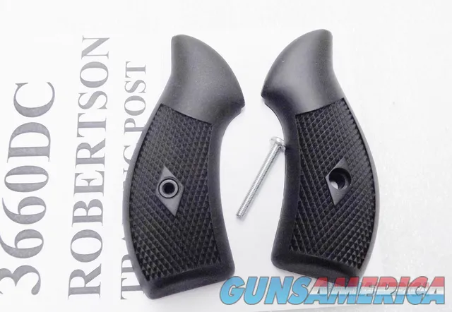 S&W J Round Black Dura Coat Grips for Smith & Wesson models 36 60 642 GR3660DC Smith & Wesson Checkered Surface Magna Small Type with Screw