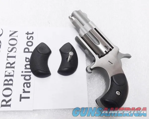 North American Arms .22 Short Long Rifle Mini Revolver Grips Dura Coat Hard Black Polymer  with Screw No Magnum Round Butt Only NA22 