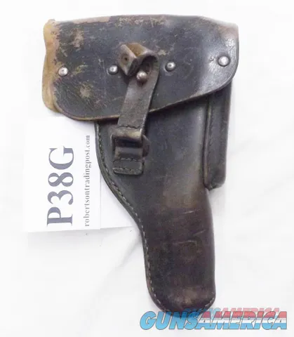 Walther P38 or P1 Germany HolsterBlack Leather Flap Meyer Germany ca 1960 West German Federal Police Cold War Issue Buy 3 Ships Free! 