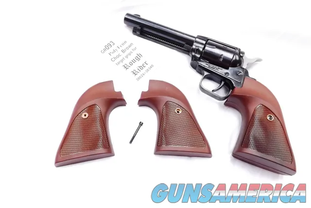 Colt Scout type Oversized Target Grips fit Rough Rider Revolvers Chocolate Polymer
