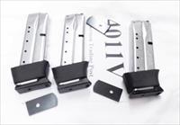 Kel-Tec P40 Extended Mec-Gar 11 Shot Magazines .40 S&W Stainless with Black Poly Adapter VG Smith & Wesson Stainless free Flat Blue Floorplate Must be fitted