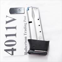 Kel-Tec P40 Extended Mec-Gar 11 Shot Magazines .40 S&W Stainless with Black Poly Adapter VG Smith & Wesson Stainless free Flat Blue Floorplate Must be fitted