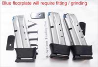 Kel-Tec P40 Extended Mec-Gar 11 Shot Magazines .40 S&W Stainless with Black Poly Adapter VG Smith & Wesson Stainless free Flat Blue Floorplate Must be fitted
