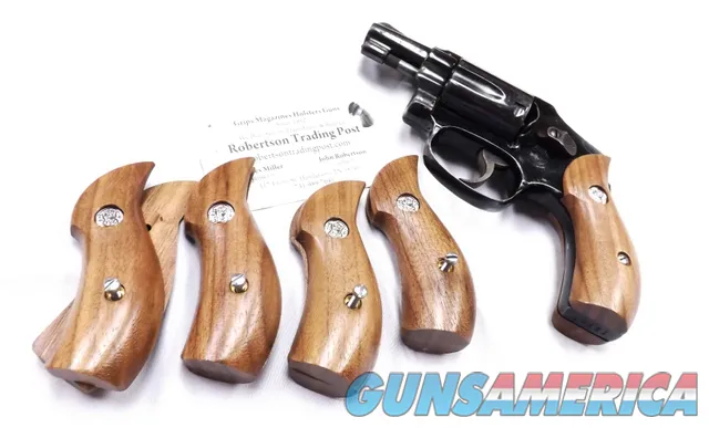Herretts Walnut Grips for Smith & Wesson 40 42 Centennial Revolvers High Horn Img-10