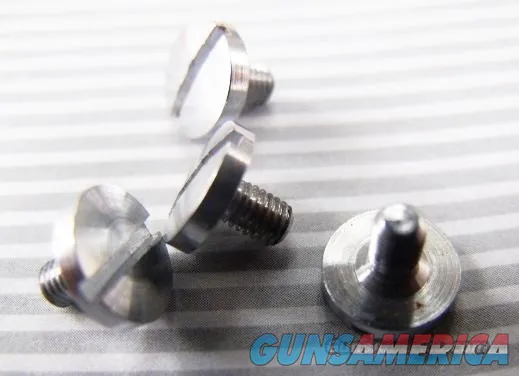 Beretta 92 Grip Screws Stainless Set of 4 Screws New Aftermarket GRBER13 Slotted type for Beretta M Nine 92S 92SB 92SBF 92F 96 All Variants Img-1