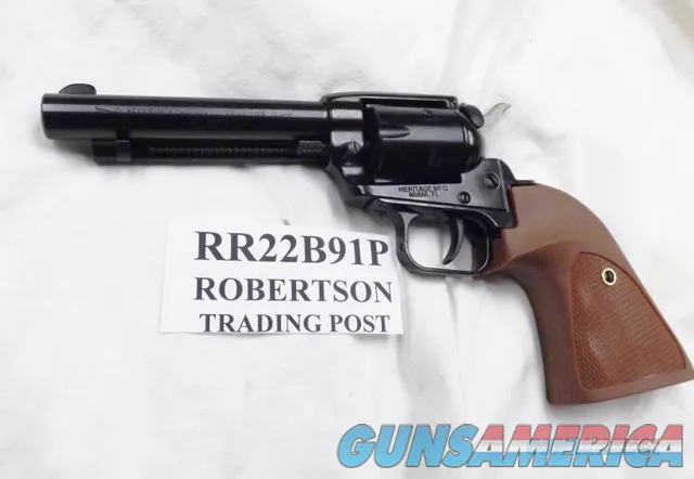 Heritage .22 LR Colt Scout Copy Rough Rider 4 3/4 inch Blue Single Action 6 Shot Lever Safety Oversized Target Grips CA OK
