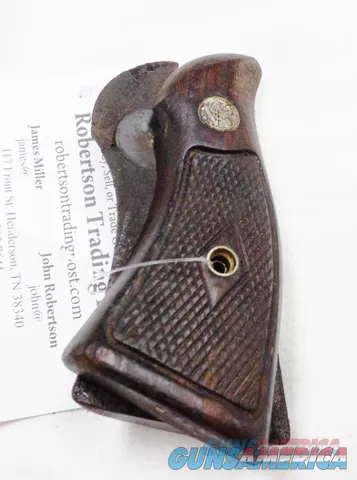 Smith & Wesson Factory Grips K L Frame Square Butt Revolvers Magna Service Diamond Walnut Good Condition 1960s Models 10 13 14 15 16 17 18 19 