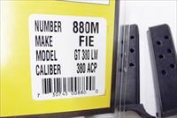 FIE Titan E380 Excam GT380 .380 ACP Factory 7 Round Magazine for Steel Frame Tanfoglio Pistols New Blue Finger Rest 880M Buy 3, Ships Free!
