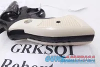 Magna Service Imitation Ivory Poly Grips fit S&W K L Frame Square 10 15 19 64 OK with T Grip Adapters