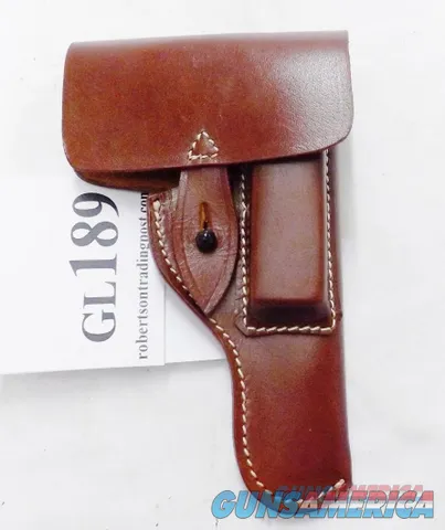 European Military type Leather Holster Surya India fits Astra 300 Ortgies Galesi .25 .32 up to 4 inch Barrels Brown Flap type