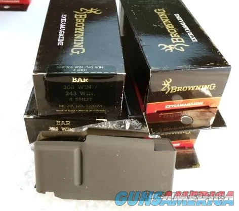 Browning BAR Factory 4 Shot Magazines for .243 .308 calibers Old Model Pre 1994 B.A.R. Short Action No Mk II Browning Automatic Rifle Pre-Mark II Long Action 243 308 1320091 Buy 3 Ships Free! 