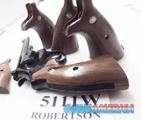Smith & Wesson K or L Frame Square Butt Target Herretts Walnut Revolver Grips 5111W S&W Medallions Speedloader Compatible New Models 10 13 15 17 19 64 65 66 681 686 
