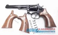 Smith & Wesson K or L Frame Square Butt Target Herretts Walnut Revolver Grips 5111W S&W Medallions Speedloader Compatible New Models 10 13 15 17 19 64 65 66 681 686 