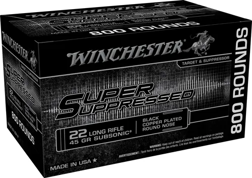 Winchester Repeating Arms WIN AMMO SUPER SUPRESSED .22LR 1255FPS. 45GR. LEAD RN 800-PK.