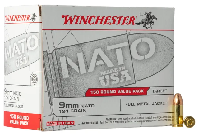Winchester Repeating Arms WIN USA 9MM NATO 124GR FMJ 150/750