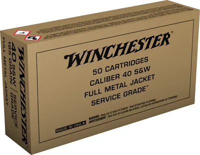 Winchester Repeating Arms WIN AMMO SERVICE GRADE .40SW 165GR. FMJ-RN 50-PACK