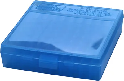 MTM MTM AMMO BOX .22LR 100-ROUNDS CLEAR BLUE