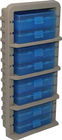 MTM MTM AMMO RACK W/ 8 P509M 50RND FLIP TOP BOXES CLR BLUE/DK ETH