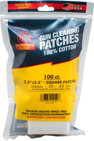 Shooters Choice SHOOTERS CHOICE 2.5" SQUARE CLEANING PATCHES 100 PACK