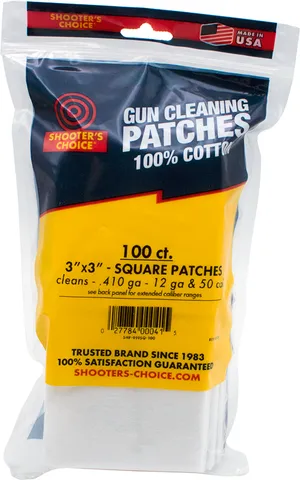 Shooters Choice SHOOTERS CHOICE 3" SQUARE CLEANING PATCHES 100 PACK