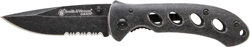 Smith & Wesson S&W OASIS SMALL LINER LOCK KNIFE 2.6" STONEWASH BLADE