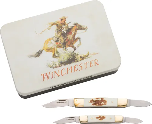 Winchester Repeating Arms WINCHESTER KNIFE SS/STAG STOCKMAN COMBO W/KNIFE TIN
