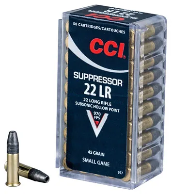 CCI 22 LR Suppressor Subsonic Hollow Point 957
