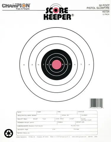 Champion Targets Scorekeeper Pistol Slowfire 45724
